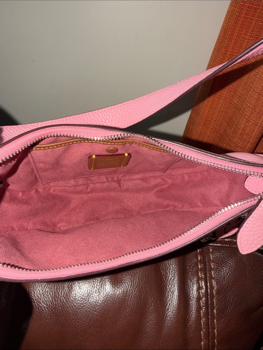 ‼️Coach Luna Pink Leather Shoulder Bag - Picture 14 of 16